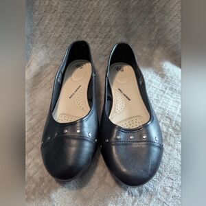 SO Black Flats with Silver Studs